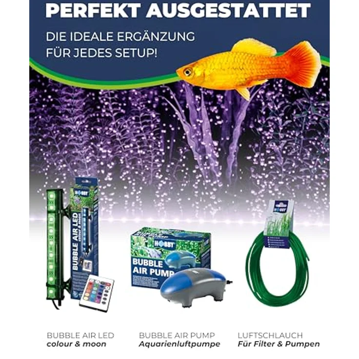Hobby Bubble Air LED Luftvorhang, 33 cm Ausströmerleiste mit fernbedienbarer LED-Beleuchtung, Energieeffizienzklasse A+ – Bild 4