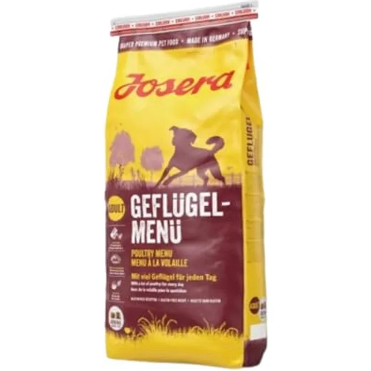 JOSERA Geflügel-Menü, Premium Trockenfutter für Hunde, 12,5 kg, weizenfrei, glutenfreie Rezeptur mit Mais & Reis, gut verträglich, Made in Germany