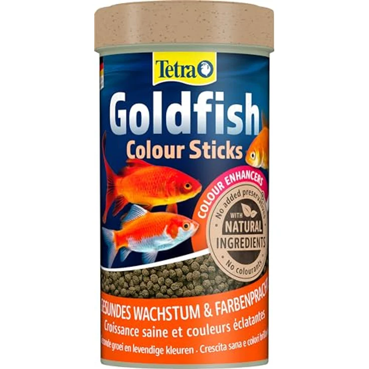 Tetra Goldfish Colour Sticks, Hauptfutter in Stick-Form für Goldfische, 250 ml Dose mit natürlichen Farbverstärkern – Bild 1