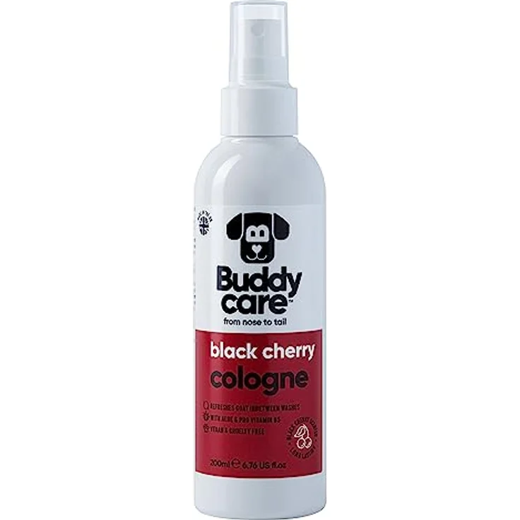 Buddycare Hund-Cologne Schwarzkirsche, fruchtiges Hundeparfüm mit Aloe und Pro-Vitamin B5, 200 ml – Bild 1