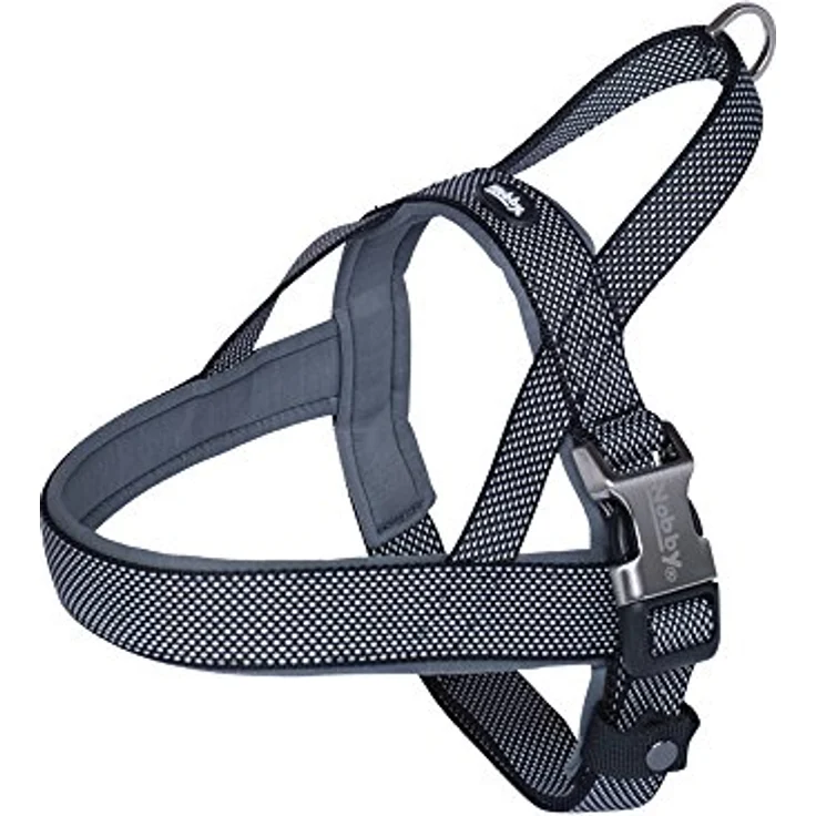 Nobby Norwegergeschirr Classic Preno Royal, schwarz, gepolstert, wasserabweisend, verstellbar, L: 75-98 cm, B: 40/45 mm, 1 Stück