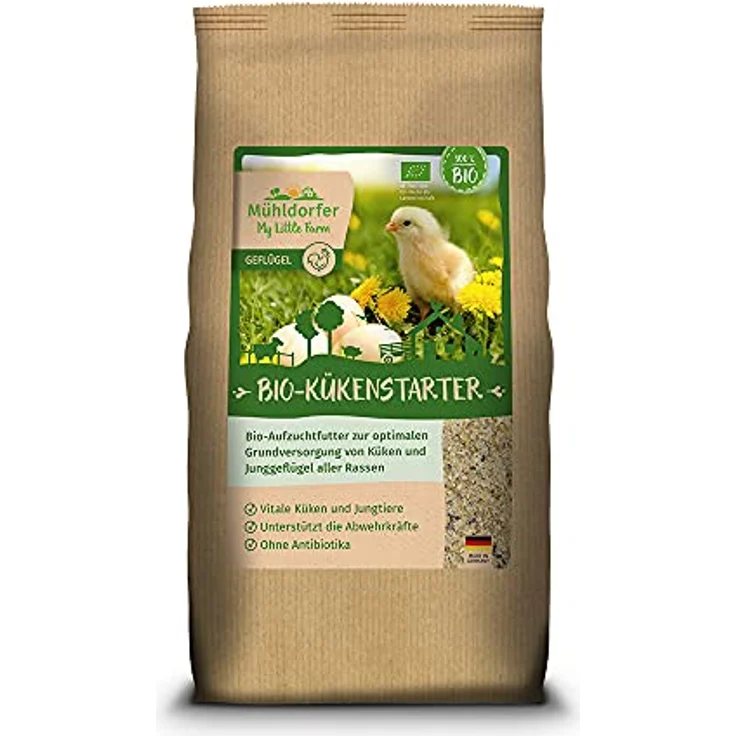 Mühldorfer My Little Farm Bio-Kükenstarter, 2 kg, Aufzuchtfutter für Küken und Junggeflügel, ohne Antibiotika, optimale Grundversorgung – Bild 1