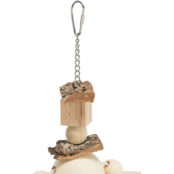 Trixie Wooden Toy 35 cm, Vogelspielzeug mit Kork und Seil – Bild 2