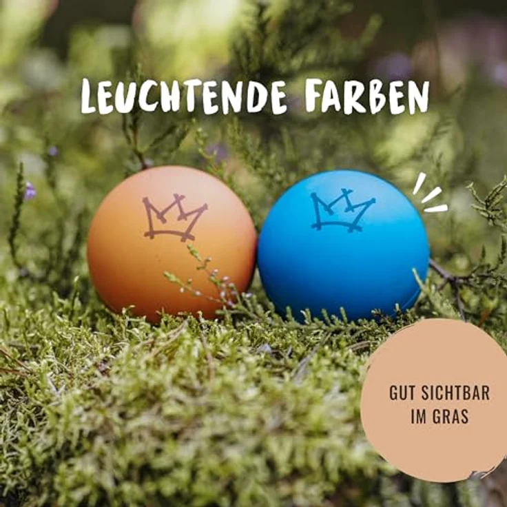 Rudelkönig Hundeball aus Naturkautschuk, blauer 6,5 cm Ø Ball, nahezu unzerstörbares Hundespielzeug für gesunde Zähne und Zahnfleisch – Bild 4