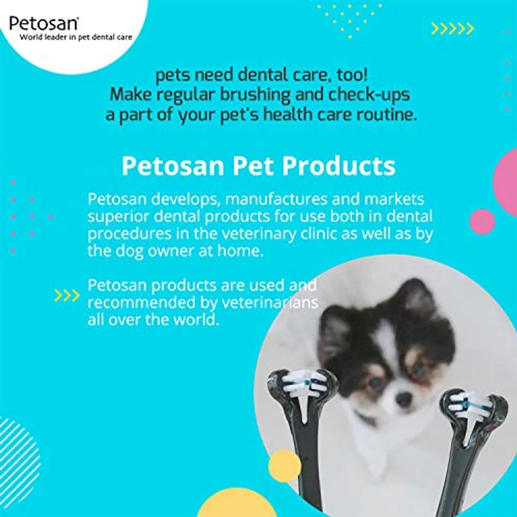 Petosan Spielzeug-Hunde-/Welpen-Zahnbürste mit innovativem Design, 2 Bürstensegmenten und 45-Grad-Winkel für effektive Zahnreinigung – Bild 4