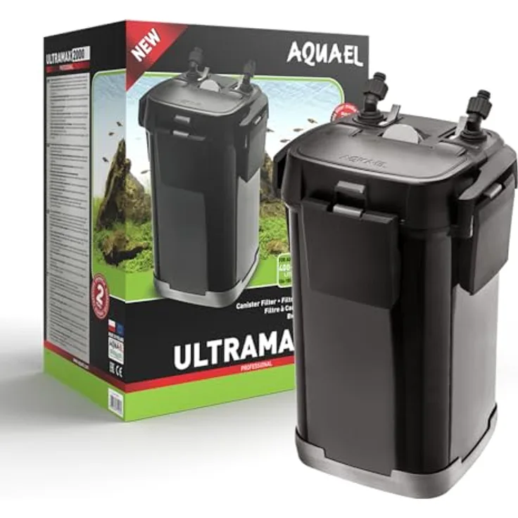 Aquael ULTRAMAX 2000, Kanisterfilter für Aquarien mit Vorfilter, schwarz, 6608 g