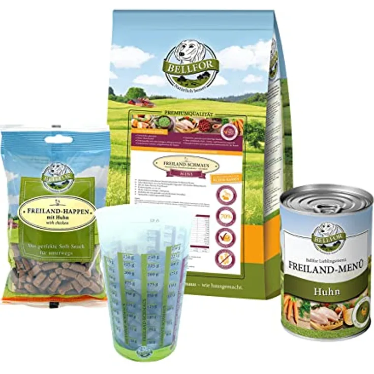 Bellfor Dackel Futter Set, getreidefrei und glutenfrei, 3,11 kg, ohne künstliche Zusatzstoffe, ideal für sensitive Hunde