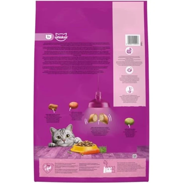Whiskas 1+ Adult Huhn, komplettes Katzenfutter mit Knusprigen Knackits®, 7 kg – Bild 7