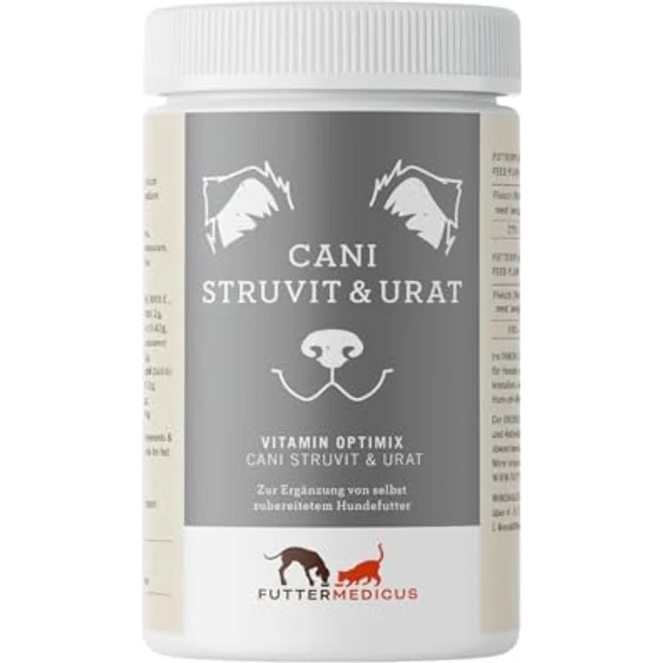 Futtermedicus Vitamin Optimix Cani Struvit & Urat, 500 g, Ergänzungsfuttermittel für Hunde mit reduziertem Magnesium- und Phosphorgehalt für Harnstoffwechsel-Unterstützung – Bild 1