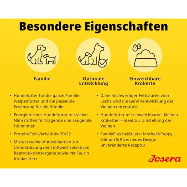 Josera Mother & Puppy, Trockenfutter mit Lachs & Reis für Hundewelpen und trächtige Hündinnen, 3 kg, glutenfrei – Bild 5