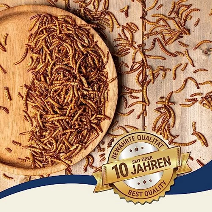 Lyra Pet® Mehlwürmer getrocknet, 10 kg proteinreiches Vogelfutter für Wildvögel, Nager, Reptilien & Fische, nahrhaft mit Vitaminen & Mineralstoffen – Bild 4