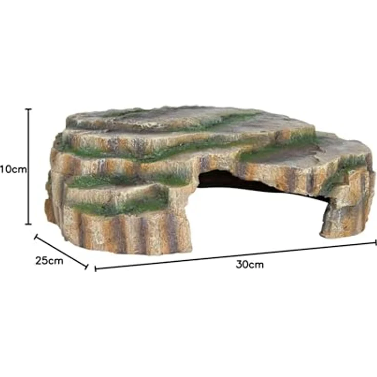 TRIXIE Reptilienhöhle in Regenwaldoptik, Rückzugsort für Terrarien und Aquarien, 30 x 10 x 25 cm, aus strapazierfähigem Polyharz – Bild 2