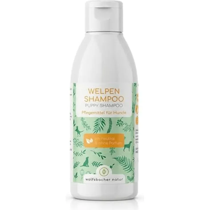 Wolfsbacher Welpen-Shampoo Sensitiv, pH-neutrales Hundeshampoo ohne Parfüm, sanfte Pflege bei Juckreiz & Schuppen, 100% pflanzlich für Langhaar & Kurzhaar, 100ml