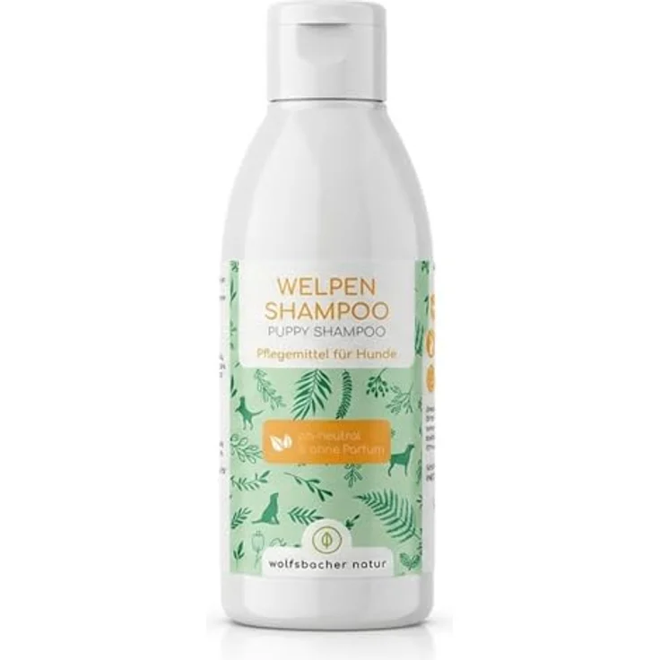 Wolfsbacher Welpen-Shampoo Sensitiv, pH-neutrales Hundeshampoo ohne Parfüm, sanfte Pflege bei Juckreiz & Schuppen, 100% pflanzlich für Langhaar & Kurzhaar, 100ml – Bild 1