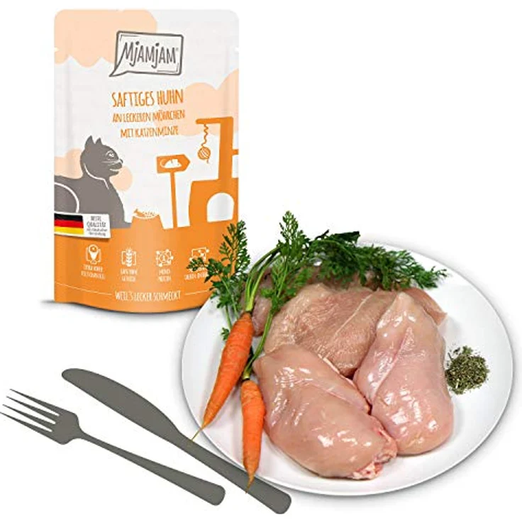 MjAMjAM Nassfutter Katze Adult, Quetschie Mixpaket 3, 12x125 g mit 6 variantenreichen Sorten, ohne Getreide und künstliche Zusätze – Bild 6