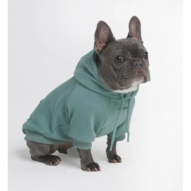 Spark Paws Hunde Kapuzenpullover – Premium-Qualität, weicher Butter-Stretch-Stoff, beruhigendes Fleece-Innenfutter, Leinenöffnungsdesign, Teal, XL – Bild 1
