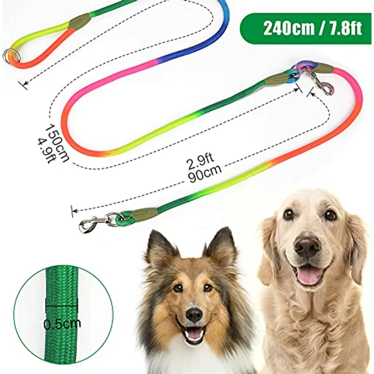 Eyeleaf Freihändige Hundeleine, reflektierend, 2,2 Meter lang, Anti-Zug, für große, mittelgroße und kleine Hunde, Orange – Bild 3