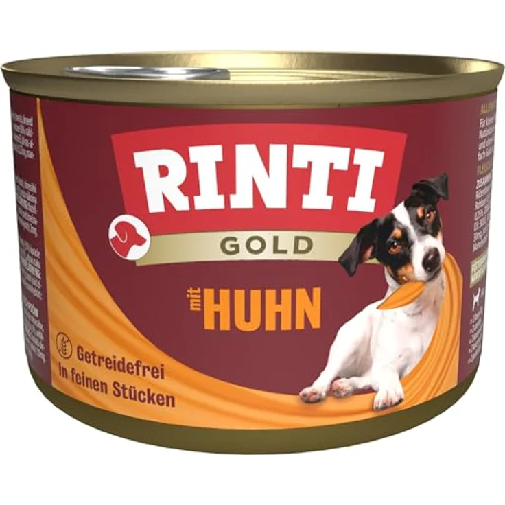 Rinti Sparpaket Gold 24 x 185 g Huhnstückchen, hochwertiges Hunde-Nassfutter ohne Formfleisch und künstliche Zusatzstoffe – Bild 2