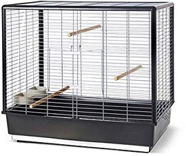 Savic Noah Knock Down, faltbarer Vogelkäfig für Nymphensittiche, Schwarz, 80 x 50 x 70 cm, einfache Montage ohne Werkzeug