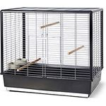 Savic Noah Knock Down, faltbarer Vogelkäfig für Nymphensittiche, Schwarz, 80 x 50 x 70 cm, einfache Montage ohne Werkzeug