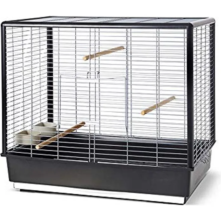 Savic Noah Knock Down, faltbarer Vogelkäfig für Nymphensittiche, Schwarz, 80 x 50 x 70 cm, einfache Montage ohne Werkzeug