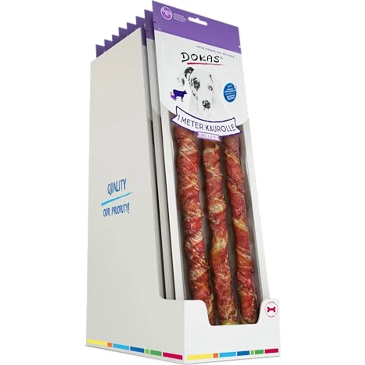 Dokas Kaurolle, 1 Meter Kausnack aus Ente, 3 x 315 g, für langen Knabberspaß, ohne Farb- und Konservierungsstoffe – Bild 2