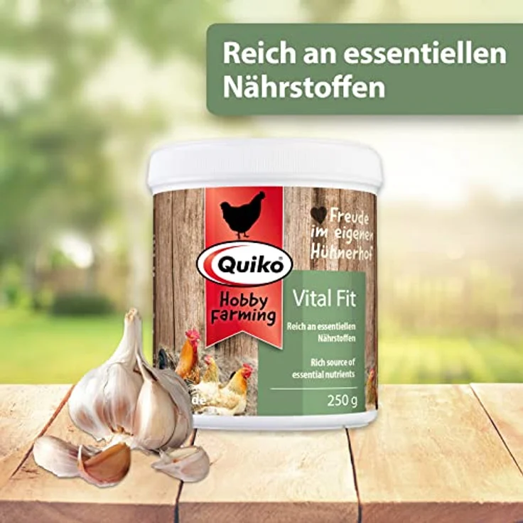 Quiko Hobby Farming - Vital Fit 250g, Hühnerfutter mit 100% reinem Knoblauch, reich an essentiellen Nährstoffen, Made in Germany – Bild 2