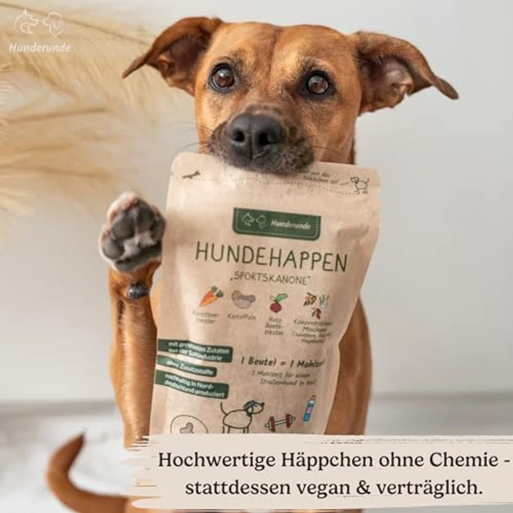 Hunderunde Hundehappen Schlafmütze, vegane Hundeleckerli mit Hanf, Baldrian & Kamille, 3x125 g, glutenfrei & beruhigend, ideal für sensible Hunde – Bild 2