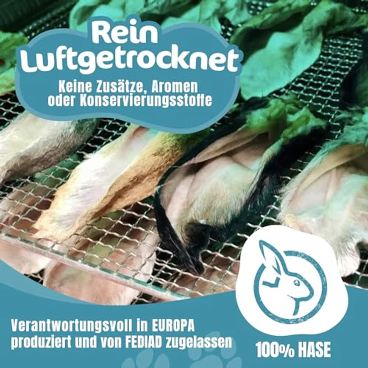 Riverside Hasenohren für Hunde mit Fell, 1 kg natürliche Kaninchenohren, luftgetrocknet, getreide- und glutenfrei, hypoallergen, hergestellt in der EU – Bild 5