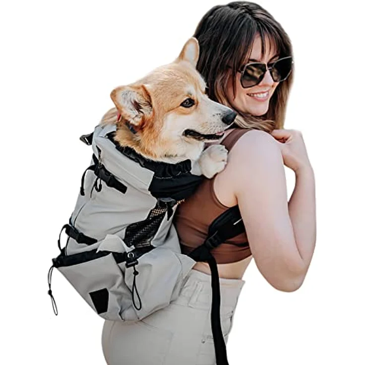 Galatée Hundetragerucksack XL, Verstellbarer belüfteter Hunderucksack für Wanderungen und Reisen, Grau – Bild 1
