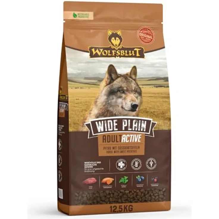 Wolfsblut Wide Plain Active, getreidefreies Hunde-Trockenfutter für aktive Hunde, 12,5kg