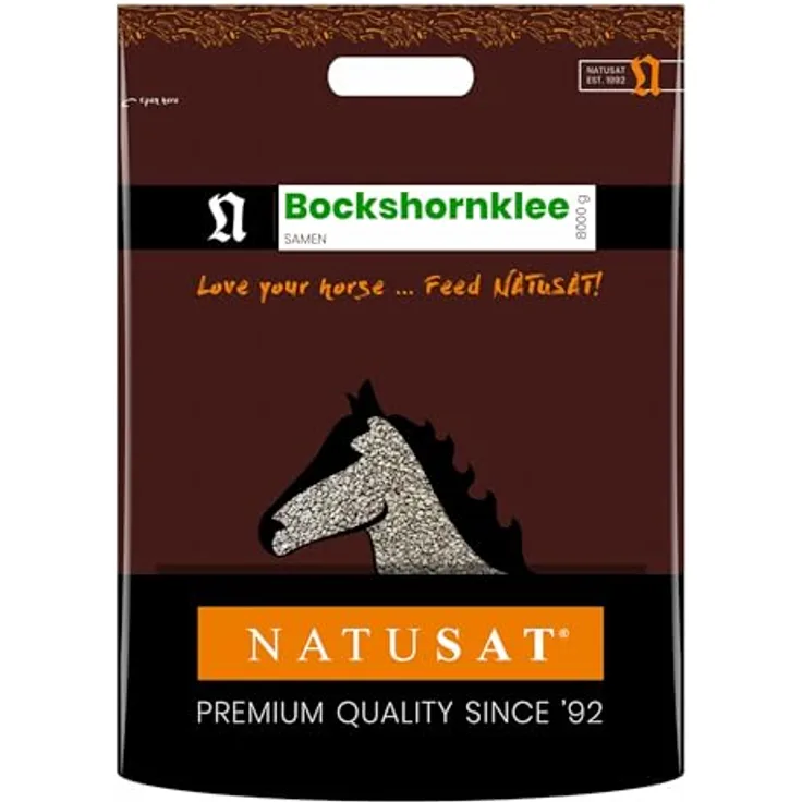 NATUSAT Bockshornkleesamen - pflanzlicher Lebertran mit natürlichem Vitamin D, Ergänzungsfutter für Pferde, 8 kg - magenschonend und appetitanregend