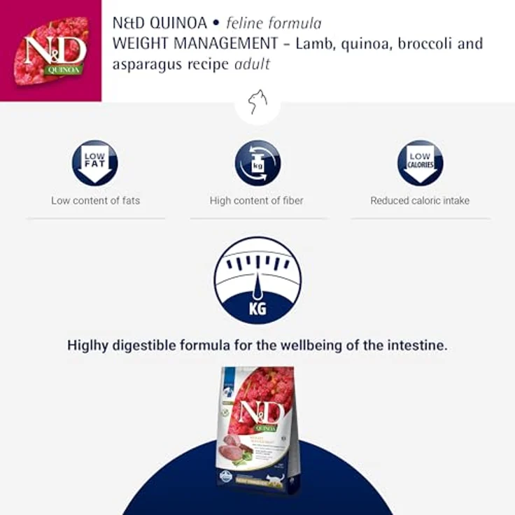 Farmina ND CAT Quinoa Gewichtsmanagement, Trockenfutter für Katzen mit Lamm, 5KG – Bild 5