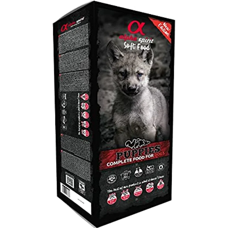 Alpha Spirit 3004209 Semi-Nassfutter für Welpen, 9 kg, glutenfrei, getreidefrei, 85% frisches Fleisch und Fisch – Bild 1