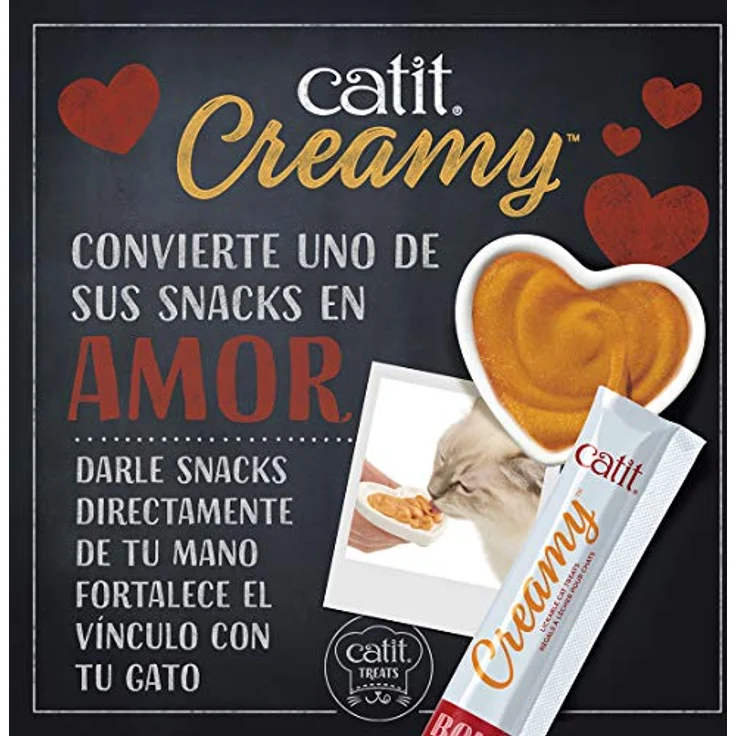 Catit Creamy Leckerei für Katzen, 4er-Pack Huhn, hohe Fleischanteil, getreidefrei, mit Taurin, reich an Aminosäuren – Bild 5