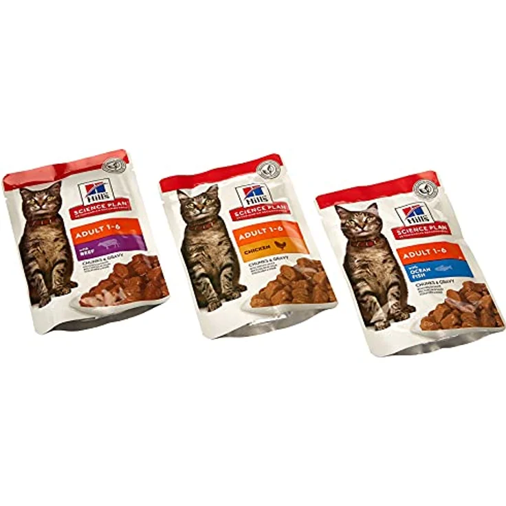 Hill's SCIENCE PLAN Light Adult Katzenfutter Multipack Huhn, kalorienreduzierte Ernährung für erwachsene Katzen, 12x85 g – Bild 1