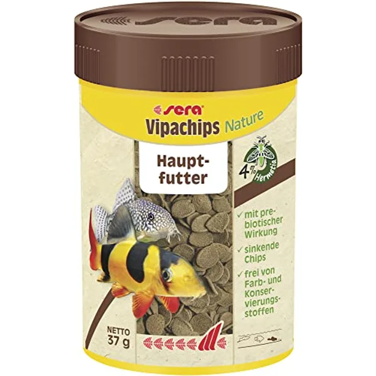 sera Vipachips Wafers 100 ml (37 g), Fischfutter für Bodenfische, schnell sinkende, formstabile Chips mit natürlichen Inhaltsstoffen, hochwertige Proteinquelle