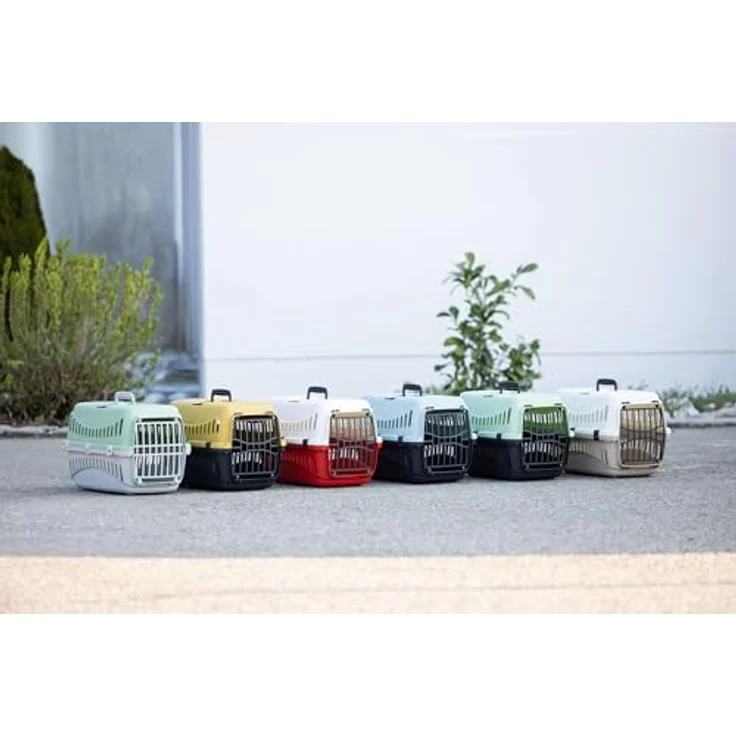 Kerbl Tiertransportbox für Hunde, Katzen und Kleintiere, 45x30x30 cm, robuster Kunststoff, leicht, mit Sicherheitsgurt und Tragegriff – Bild 3