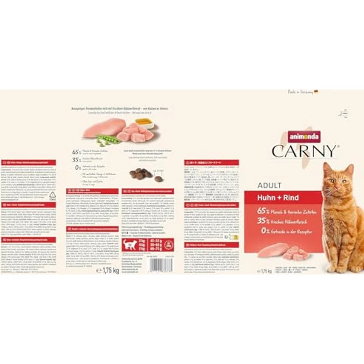 animonda Carny Katzen Trockenfutter Huhn und Rind, Getreide- und zuckerfrei, 1,75 kg, für ausgewachsene Katzen mit hochwertigem Hühnerfleisch und Rinderprotein – Bild 5