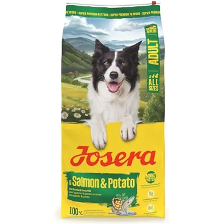 Josera Adult Salmon & Potato, getreidefreies Hundefutter mit 100 % Lachsprotein, 12,5 kg