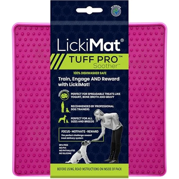 LickiMat Antischlingnapf Soother PRO Tuff, pink, für langsame Fütterung und gesunde Leckereien, spülmaschinen- und mikrowellengeeignet – Bild 1