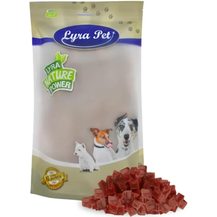 Lyra Pet® Entenbrustwürfel, 1 kg Kausnack für Hunde, proteinreich und fettarm, ideal für Welpen und Senioren, wiederverschließbar – Bild 1
