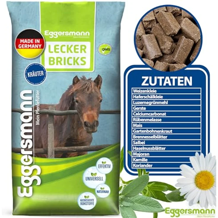 Eggersmann Mein Pferdefutter Pferde-Leckerlis Lecker Bricks, 25kg, natürlicher Kräuter-Geschmack, perfekt als Belohnung für Pferde & Ponys – Bild 4