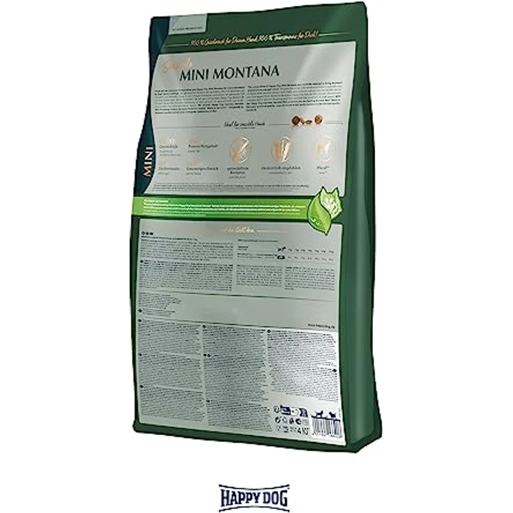 Happy Dog Sensible Mini Montana, Hunde-Trockenfutter für ausgewachsene, normalaktive Hunde bis 10 kg, mit Pferd, ohne Getreide, 4kg – Bild 4