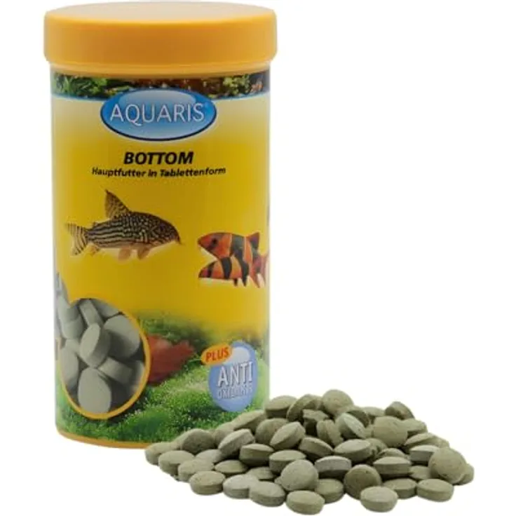 Aquaris Bottom Tabletten, Zierfischfutter für Welse und Schmerlen, 220 Stück, 145 g, sinkend für gesundes Wachstum und klares Wasser