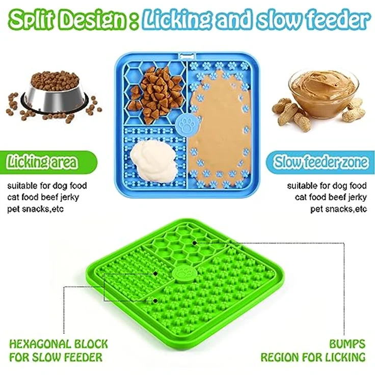 khlerox Schleckmatte Hund, Premium Leckmatte mit Saugnapf zur Linderung von Hundeangst, für Baden und Training, spülmaschinenfest – Bild 4
