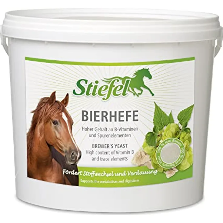 Stiefel Bierhefe für Pferde, 100% naturbelassene Ergänzung, fördert Stoffwechsel & Verdauung, mit Vitaminen & Spurenelementen, 3kg