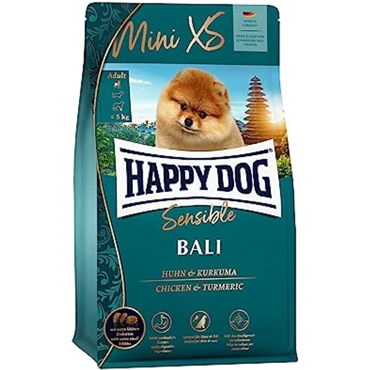 Happy Dog Supreme Mini XS Bali Hähnchen mit Kurkuma, Glutenfreies Hunde-Trockenfutter für sehr kleine Rassen, 1,3 kg – Bild 1