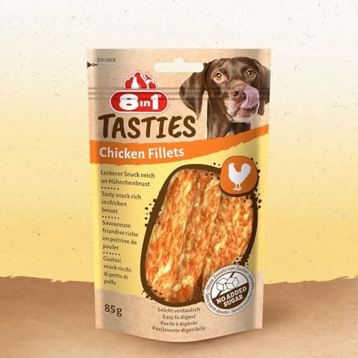 8in1 Tasties Hühnerfilets, Sparpaket mit 3 x 85 g, glutenfreie und proteinreiche Hundesnacks ohne Zuckerzusatz – Bild 7