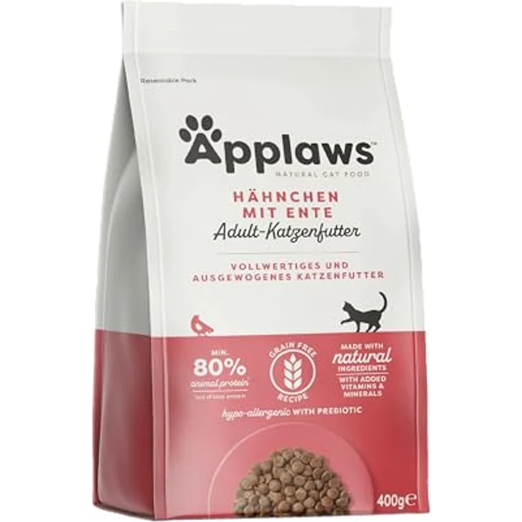 Applaws Adult Huhn & Ente, Trockenfutter für Katzen, 400 g, getreidefrei und mit hohem Fleischanteil – Bild 1